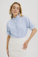 Load image into Gallery viewer, The Albane in white and blue gingham