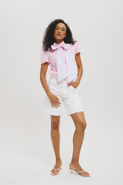 The Sahra Blouse in striped pink