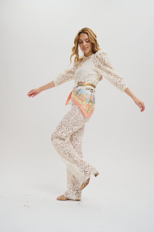 The Uffizi pant in Guipure