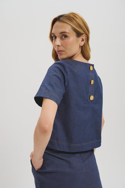 The Laetitia top in denim