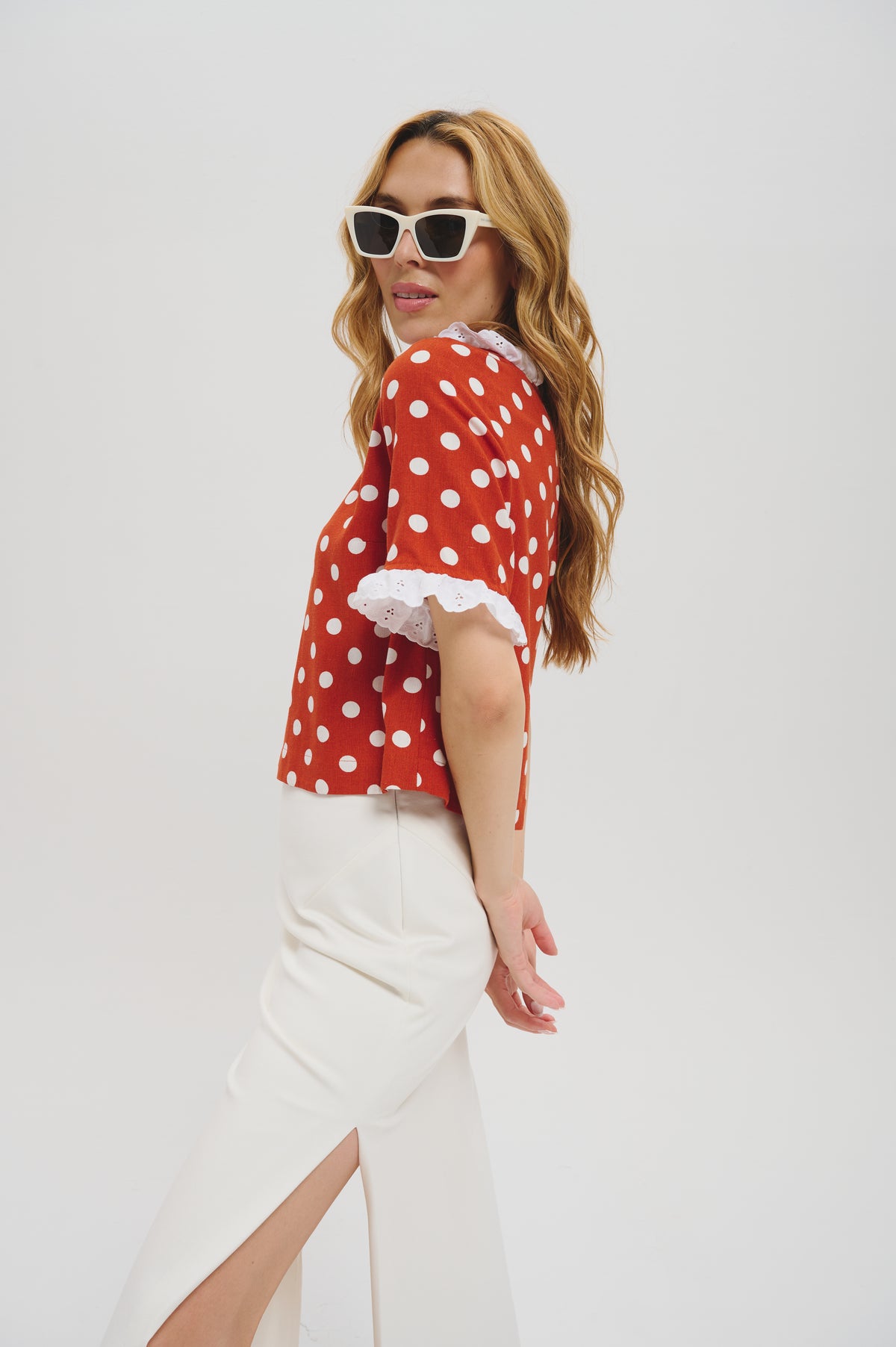 The Laetitia top in Polkadot