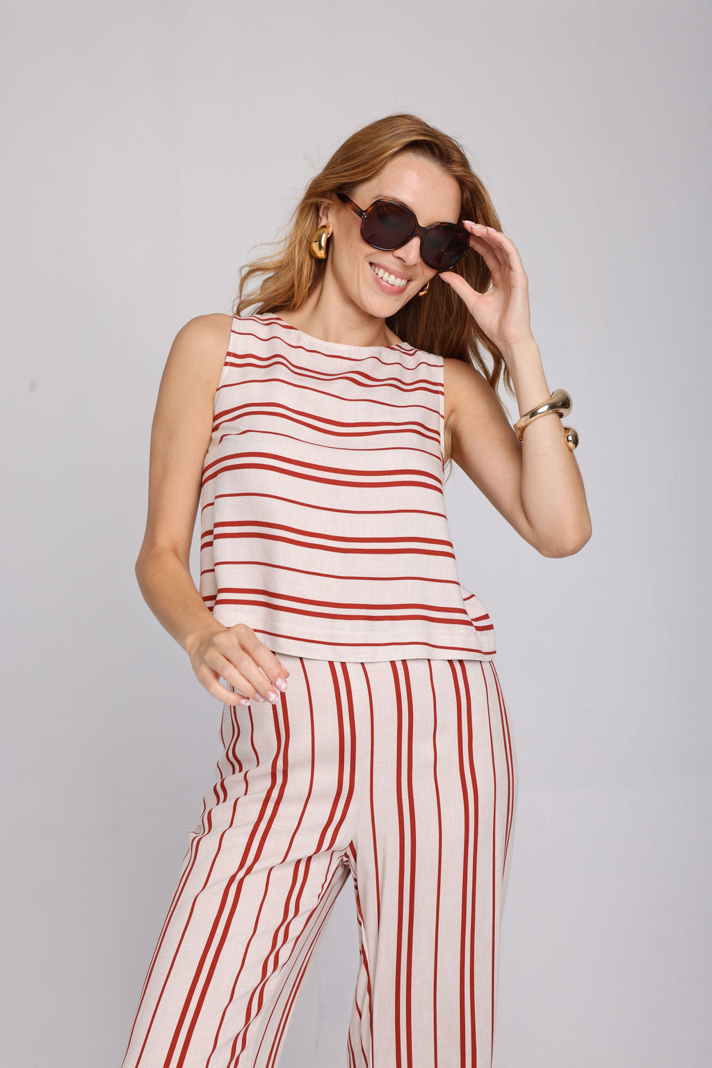 The Belsiana top in stripes