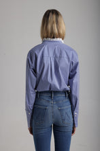 Load image into Gallery viewer, The Josephine in Blue with white ruffles
