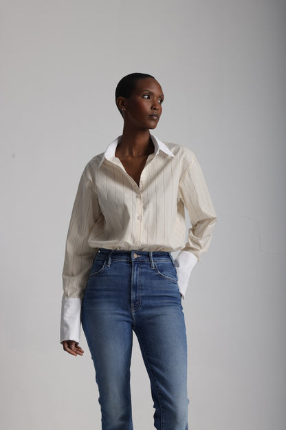 The Valentine in beige and white