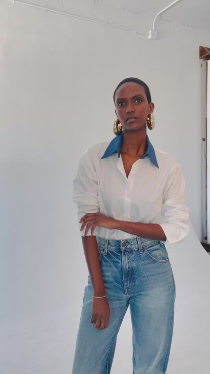 The Valentine in White/Denim