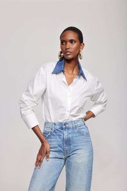 The Valentine in White/Denim