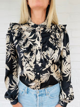 Load image into Gallery viewer, Opera Ruffled blouse in a Hawaiian print
